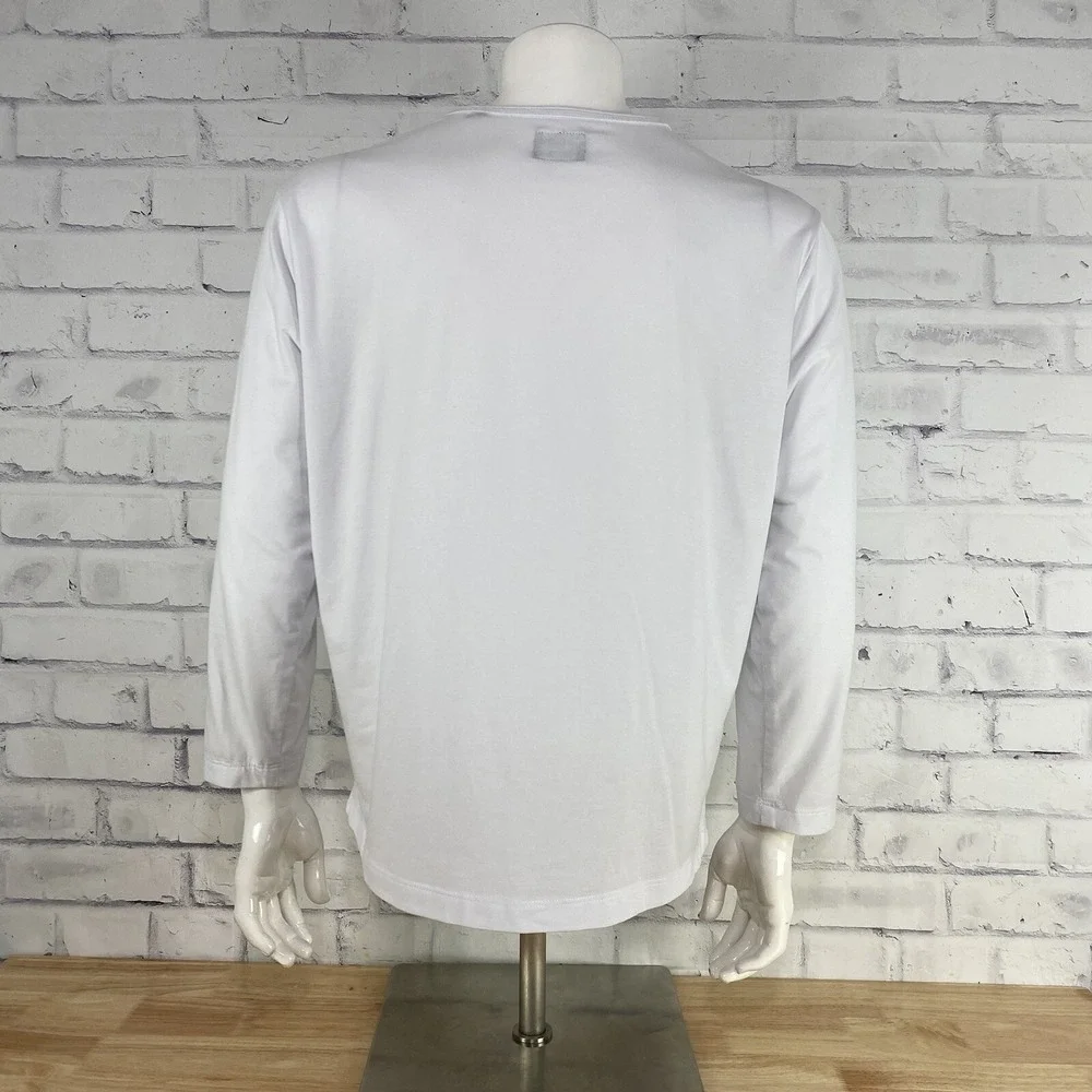 Cuts Shirt Men's XL SLIM Long Sleeve Henley Style White Curve‎ Hem (XXL tag) - Picture 6 of 10